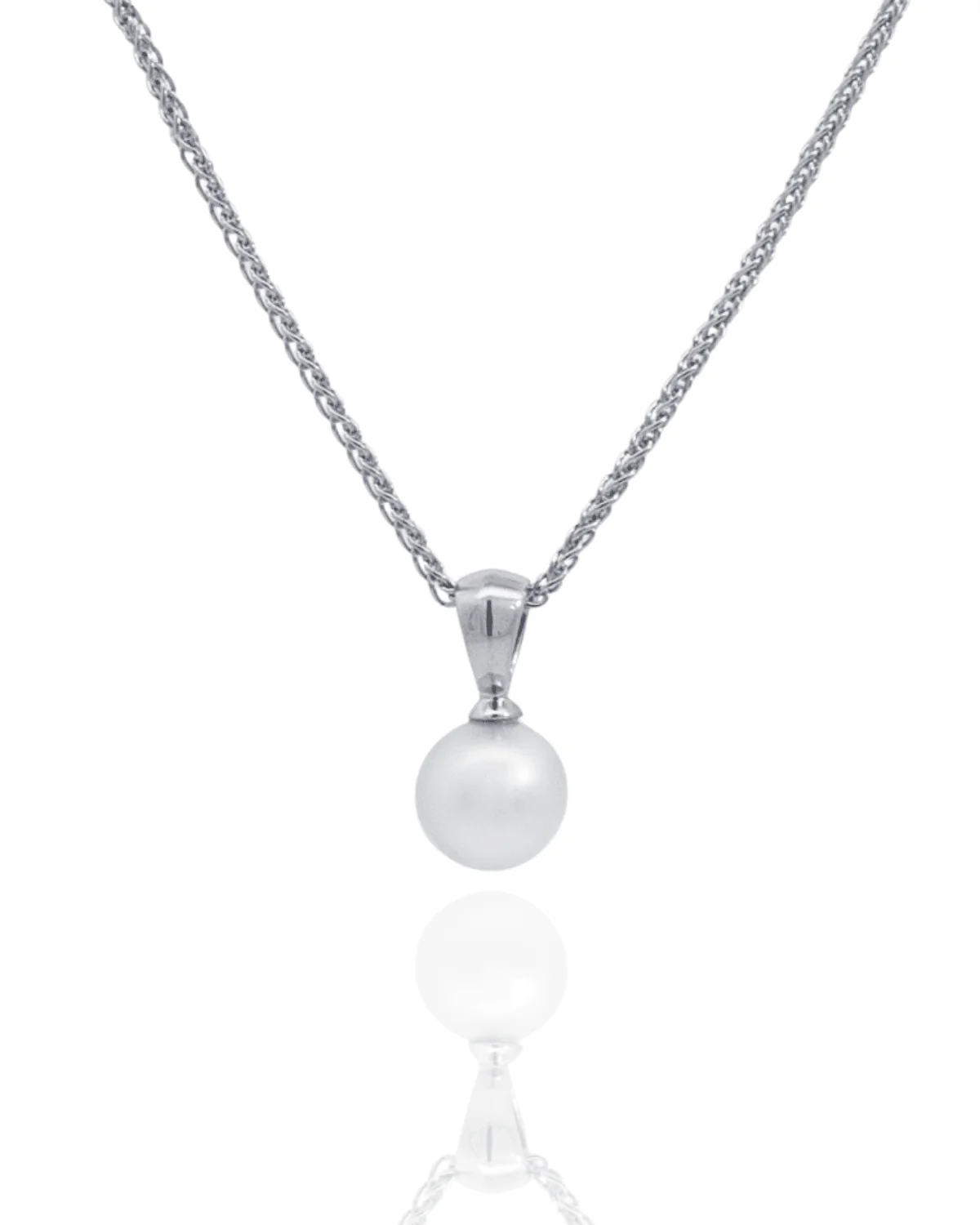 Acacia Petite Pendant & Classic Studs Australian Akoya Broken Bay 7mm AA Sterling Silver - Image 4