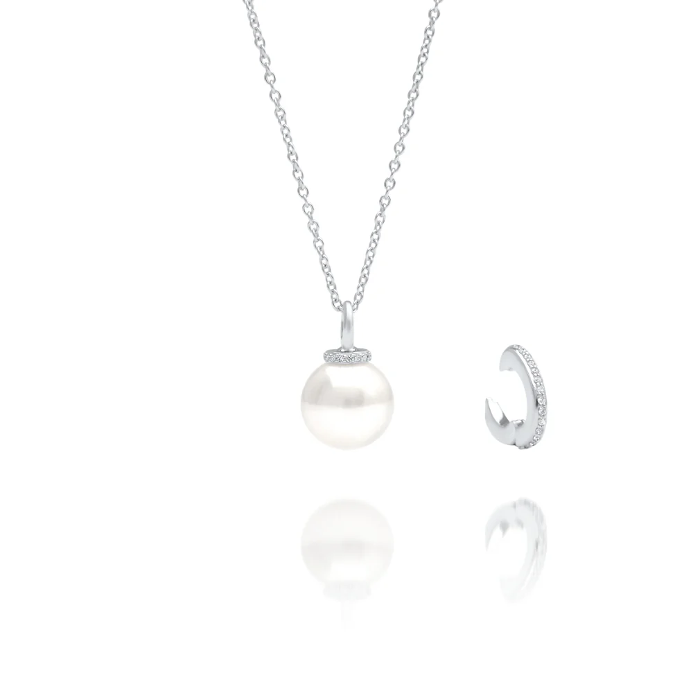 Banksia Diamond Pendant Australian South Sea Cygnet Bay Round 13mm A1 Diamonds 17=0.15ct H/SI - Image 5