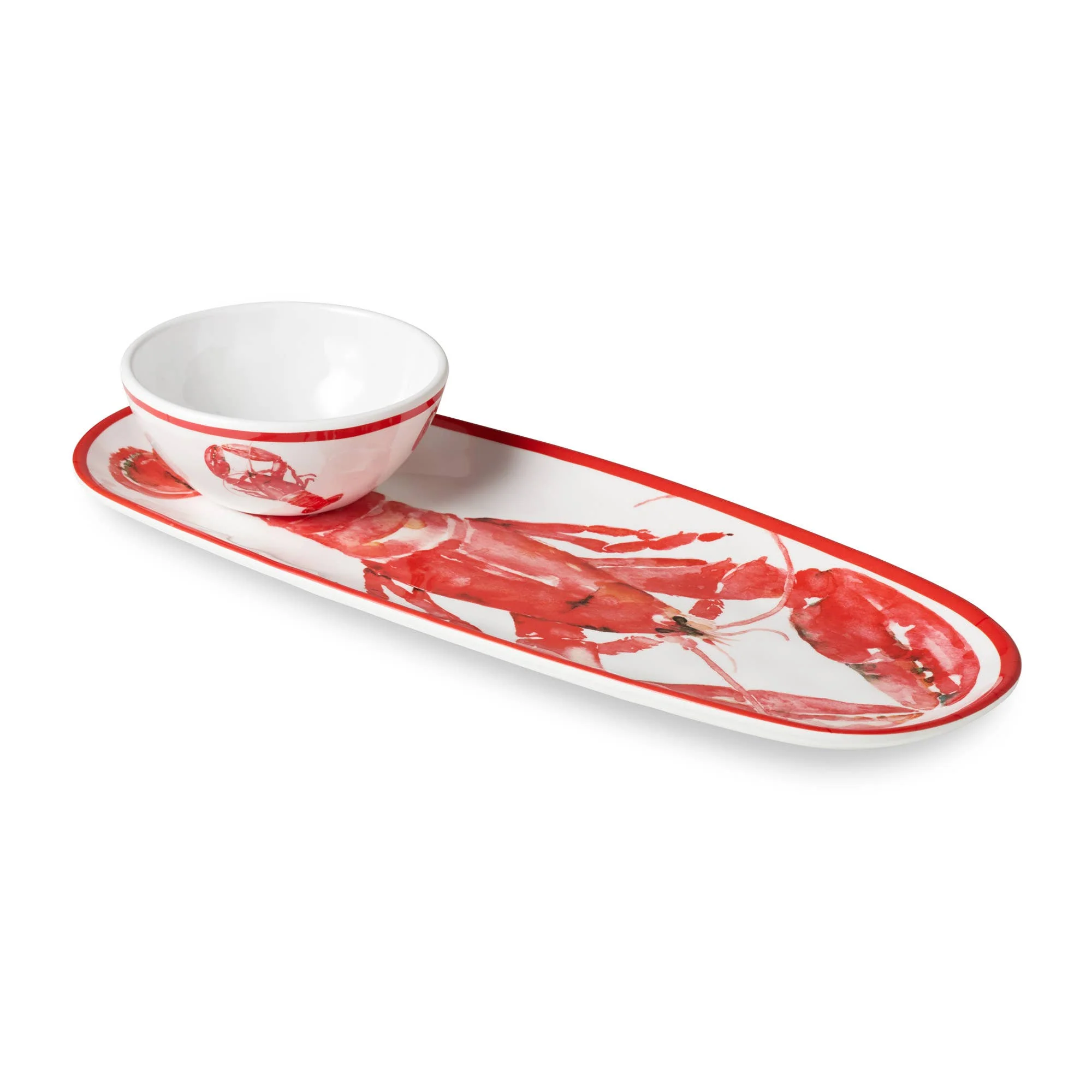 Beach House Lobster Oval Tray with Dip Bowl - Image 2