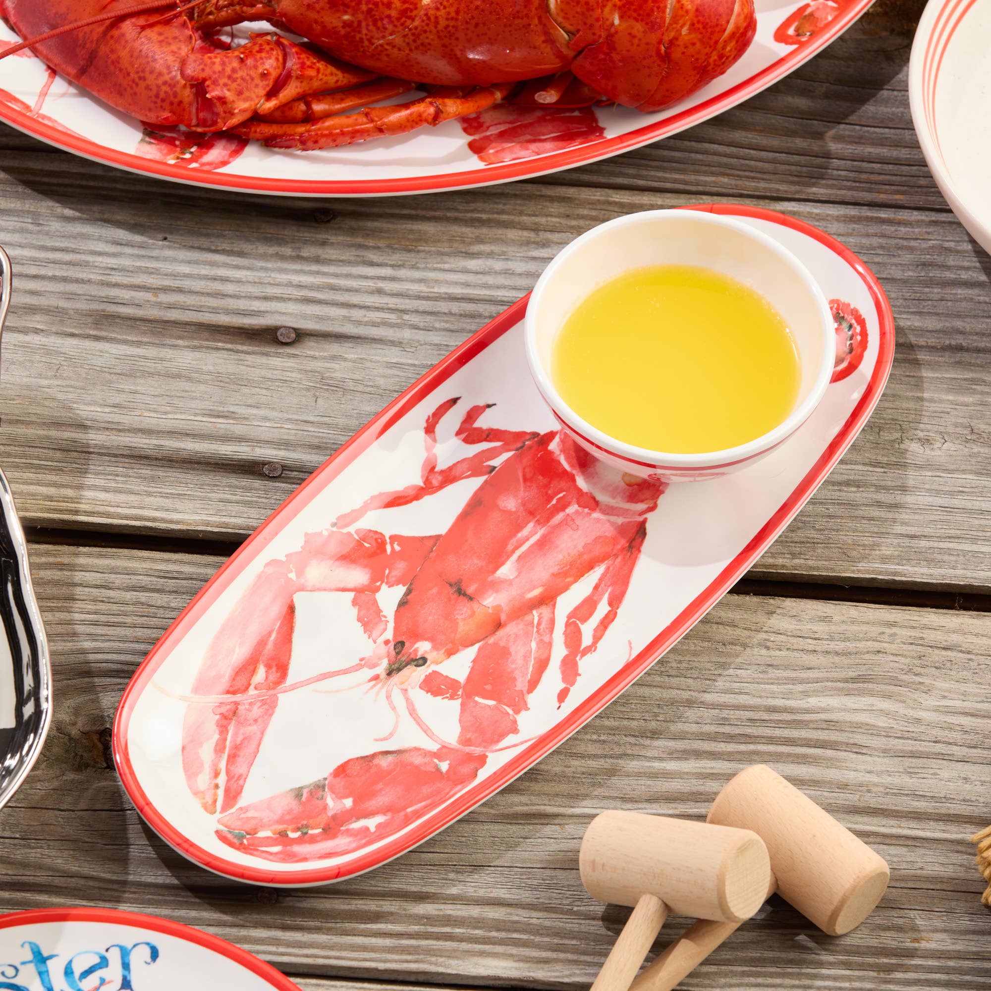 Beach House Lobster Oval Tray with Dip Bowl - Image 3