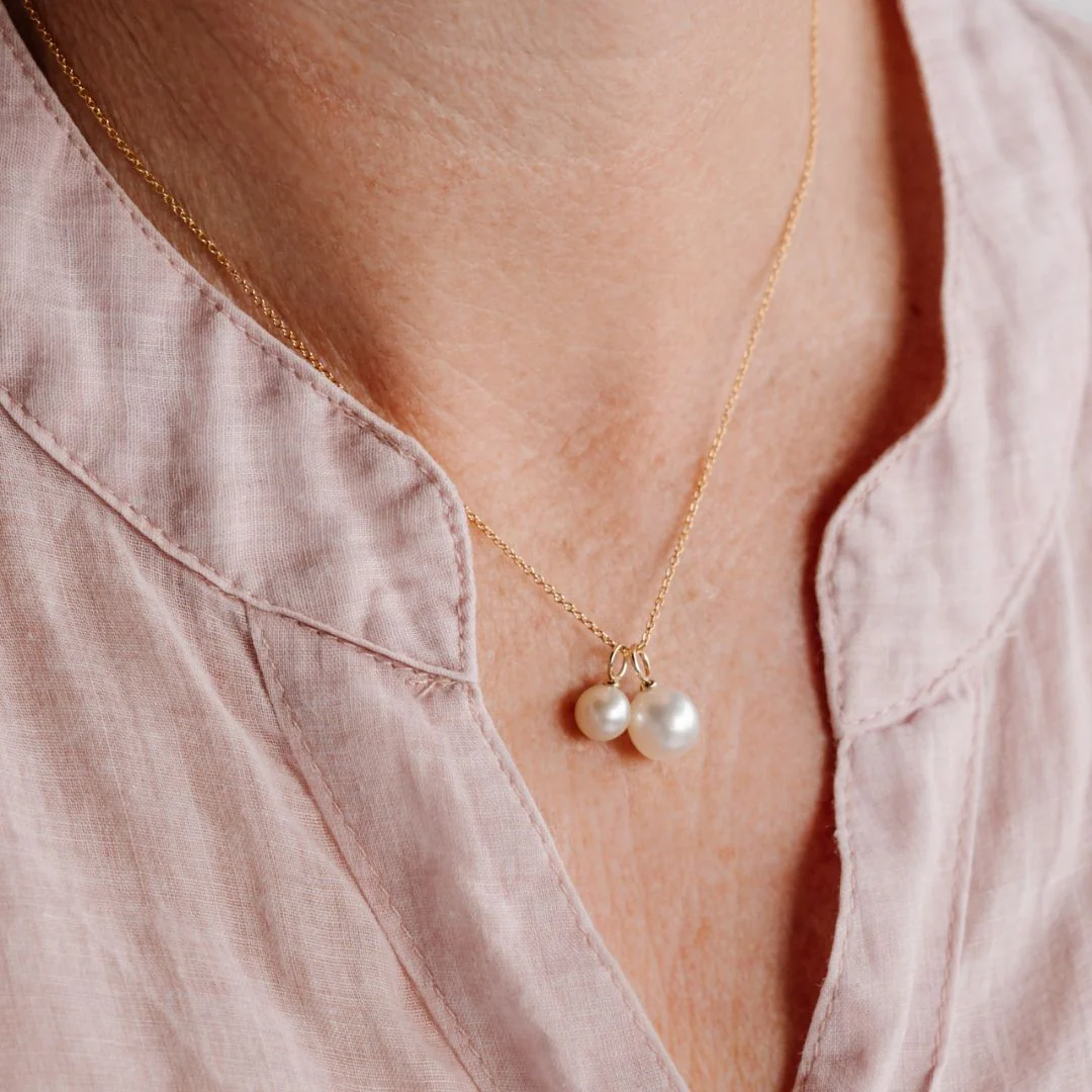 Charm Set Australian South Sea Cygnet Bay Drop 9.5mm B1 & Australian Akoya Broken Bay 7mm AA 9ct Yellow Gold 45cm 9ct Yellow Gold Chain And Silk Cord [Metal:9ct - Image 4