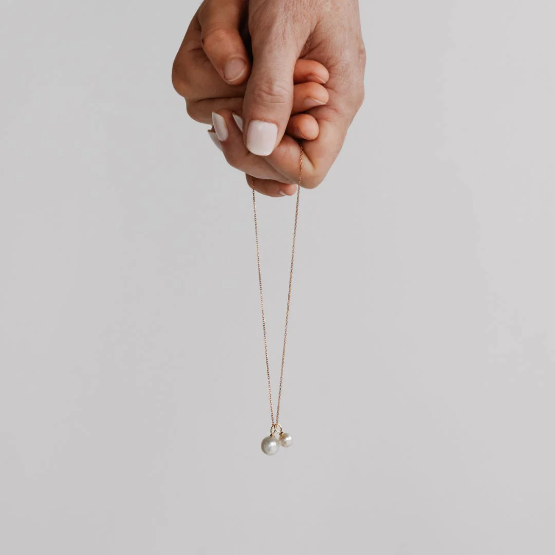 Charm Set Australian South Sea Cygnet Bay Drop 9.5mm B1 & Australian Akoya Broken Bay 7mm AA 9ct Yellow Gold 45cm 9ct Yellow Gold Chain And Silk Cord [Metal:9ct - Image 6