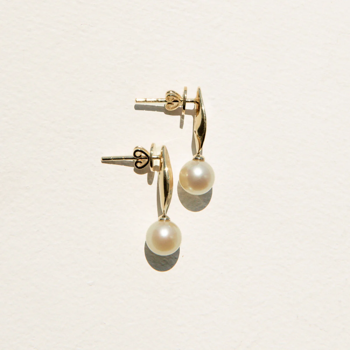 Dew Drop Studs Australian Akoya Broken Bay 6.5mm AAA Diamonds 2=0.05ct H/SI 9ct Yellow Gold - Image 4