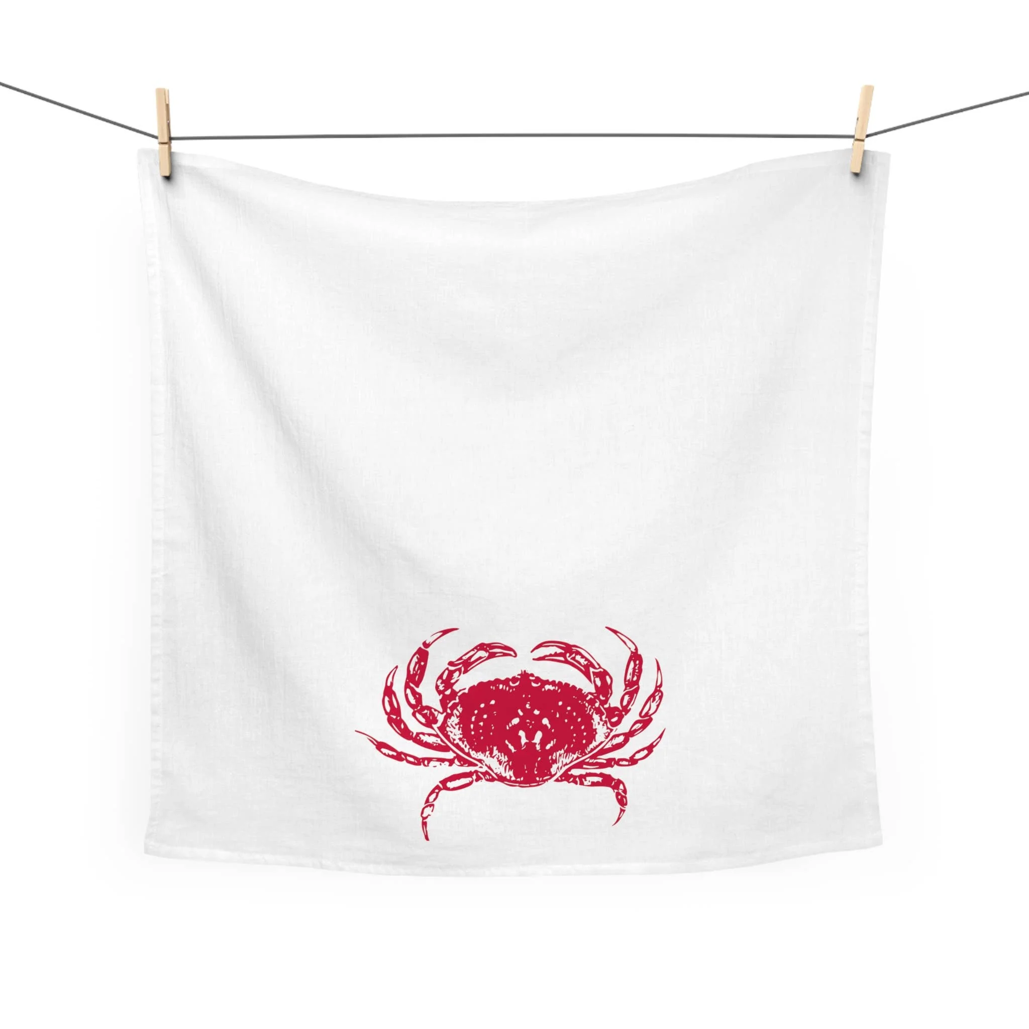 Dungeness Crab Organic Cotton Printed Kitchen Tea Towel - Image 2