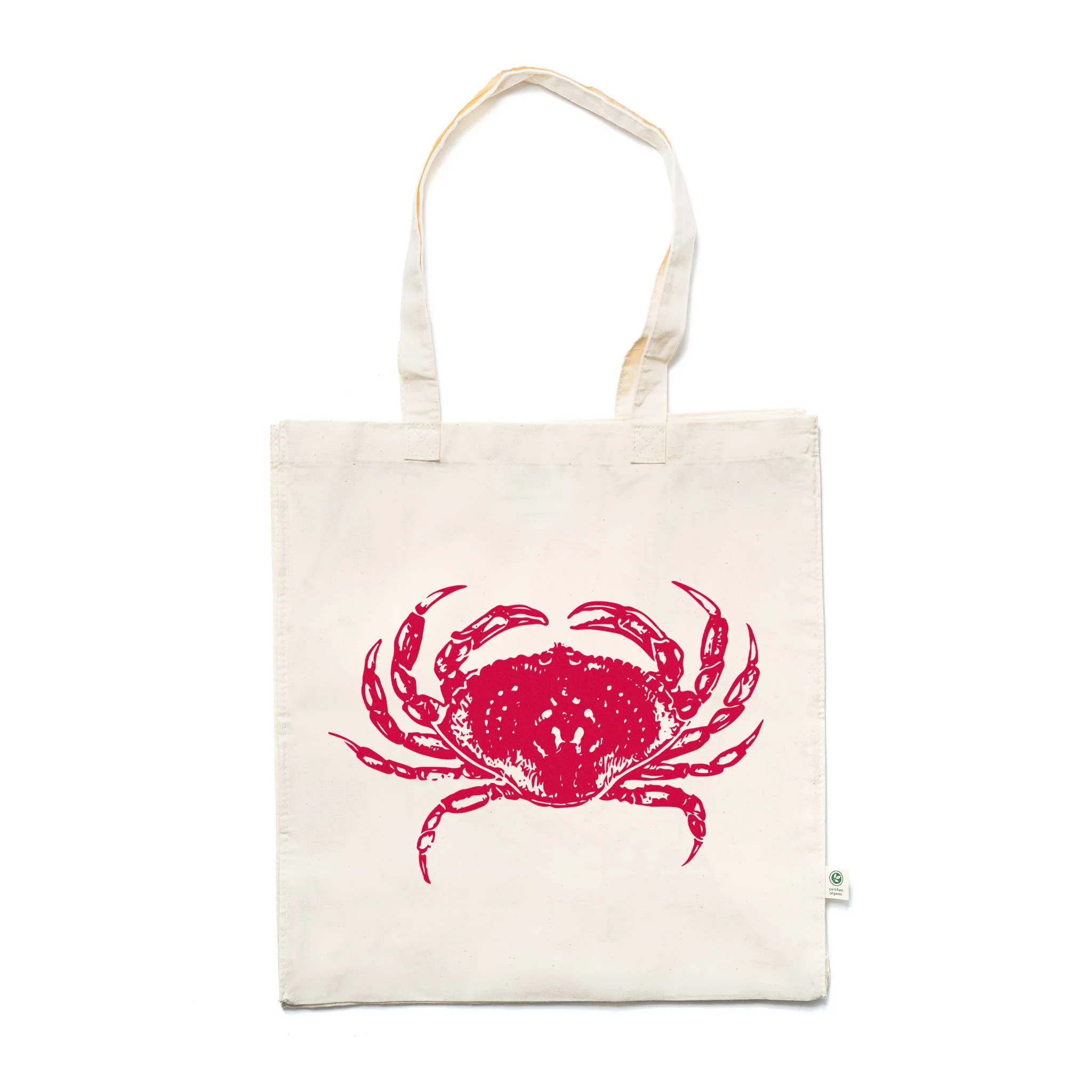 Dungeness Crab Red Printed Organic Cotton Tote Bag - Image 2
