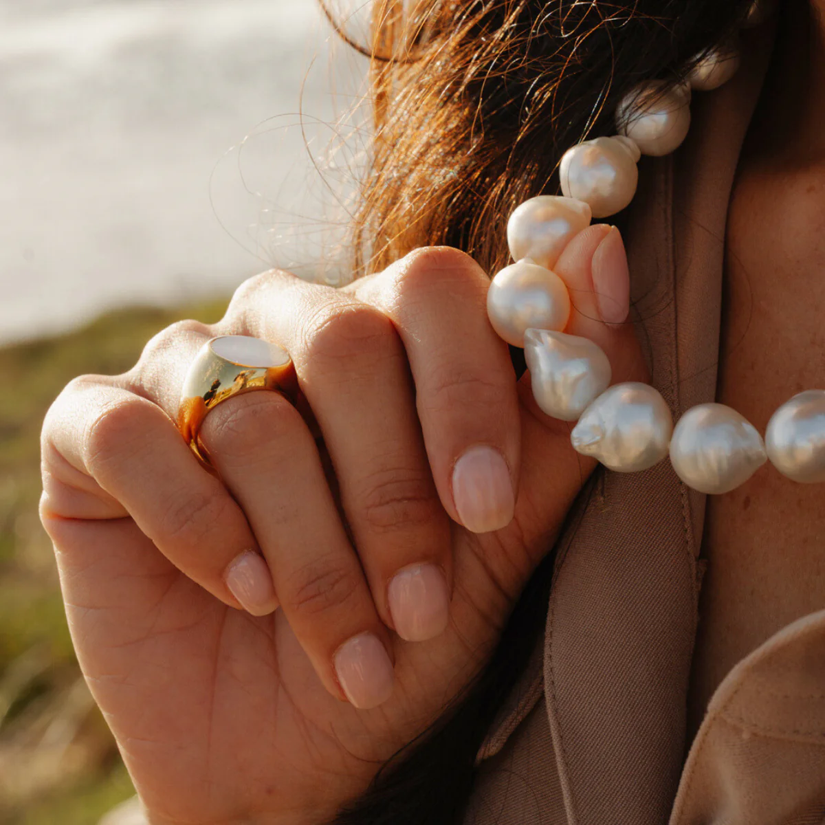 Ebb Signet Ring Australian South Sea Cygnet Bay Mother of Pearl - Image 4