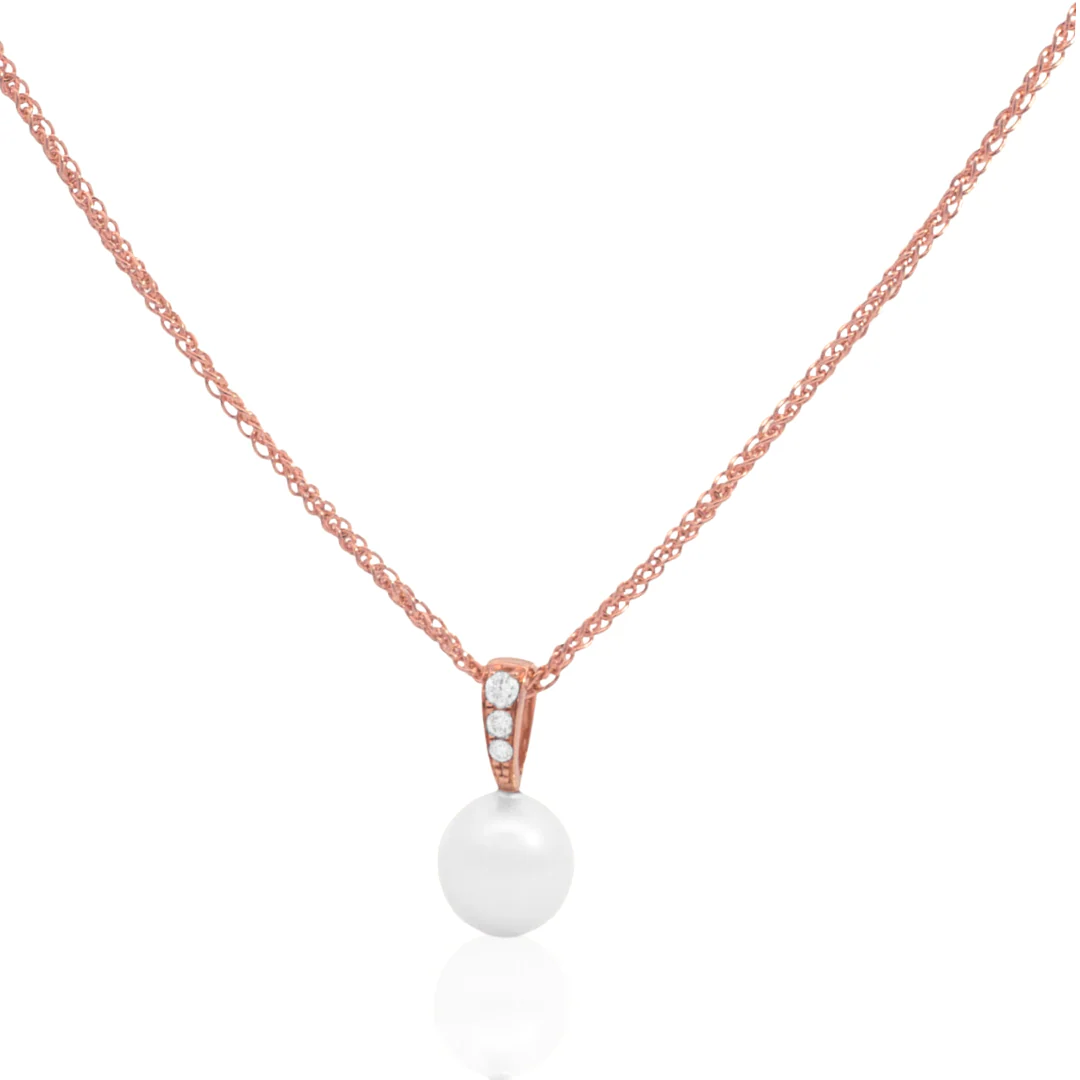 Eternal Petite Pendant Australian Akoya Broken Bay 7.5mm AAA Diamonds 3=0.06ct H/SI - Image 3
