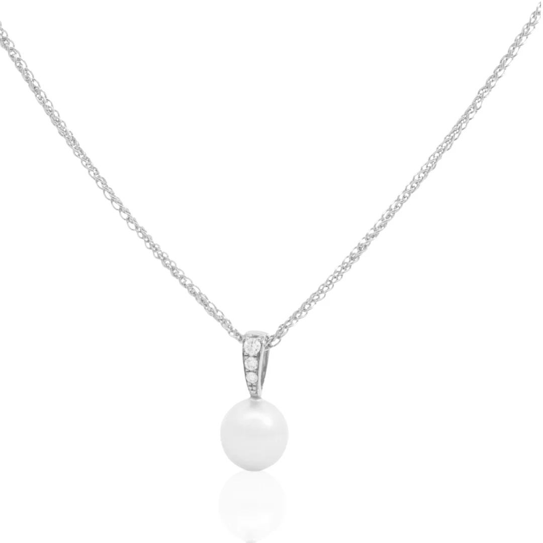 Eternal Petite Pendant Australian Akoya Broken Bay 7.5mm AAA Diamonds 3=0.06ct H/SI - Image 4