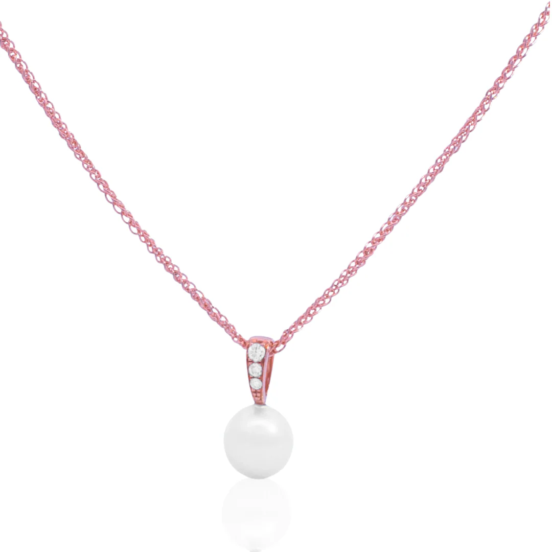 Eternal Petite Pendant Australian Akoya Broken Bay 7.5mm AAA Diamonds 3=0.06ct H/SI - Image 5
