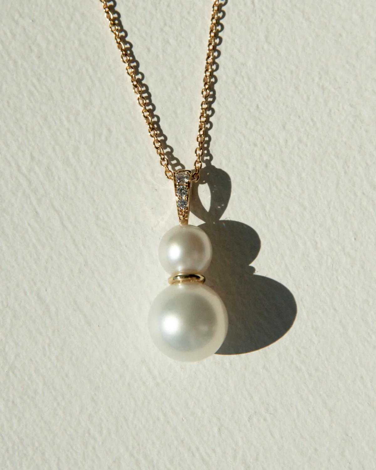 Eternal Petite Pendant Australian South Sea Cygnet Bay Round 10.5mm A3 Australian Akoya Broken Bay 7mm Akoya AAA Diamonds 3=0.06ct H/SI 18ct Yellow Gold - Image 4