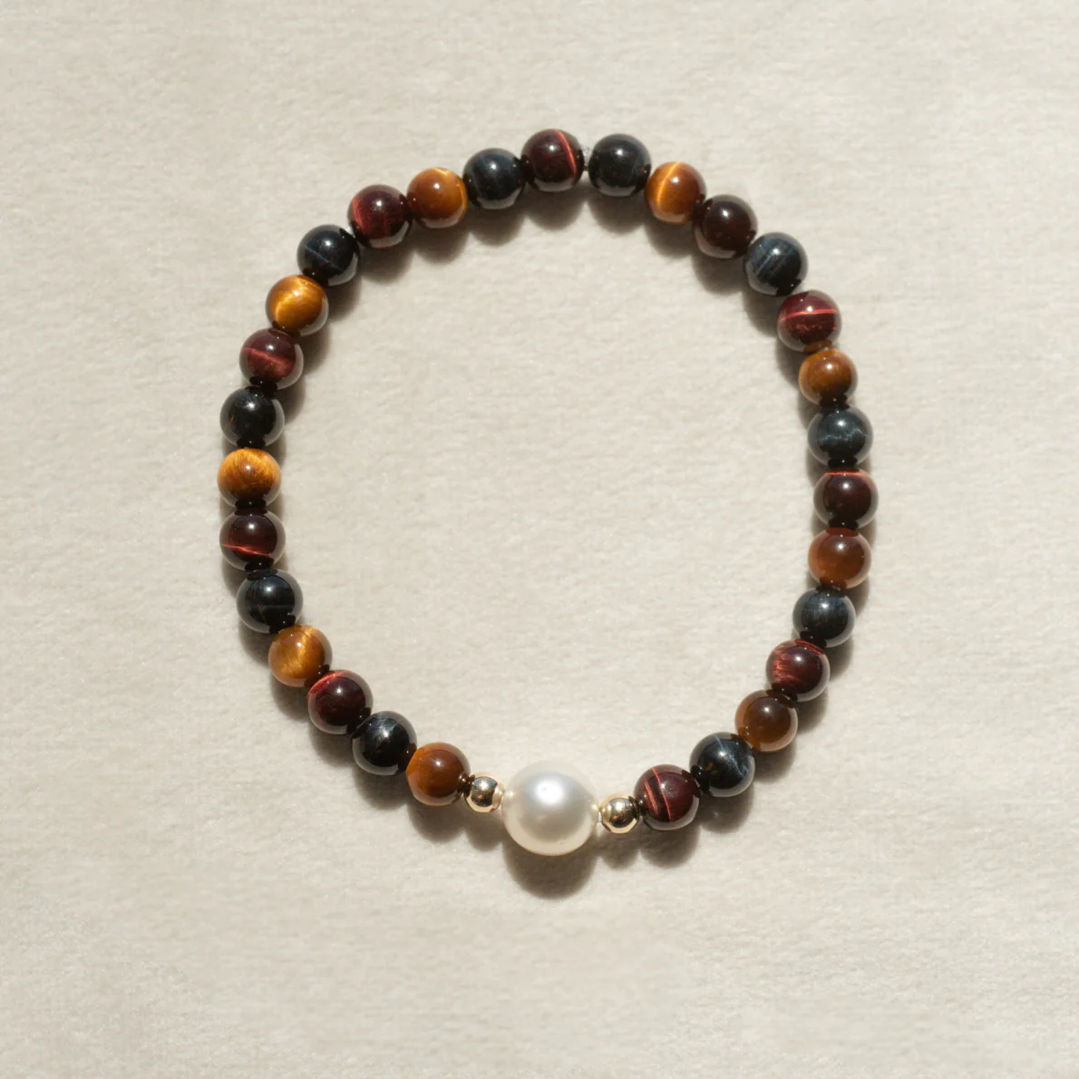 Tiger Eye Bracelet Australian South Sea Cygnet Bay Near Round 8.5mm B1 17cm 14ct Yellow Gold - Image 6