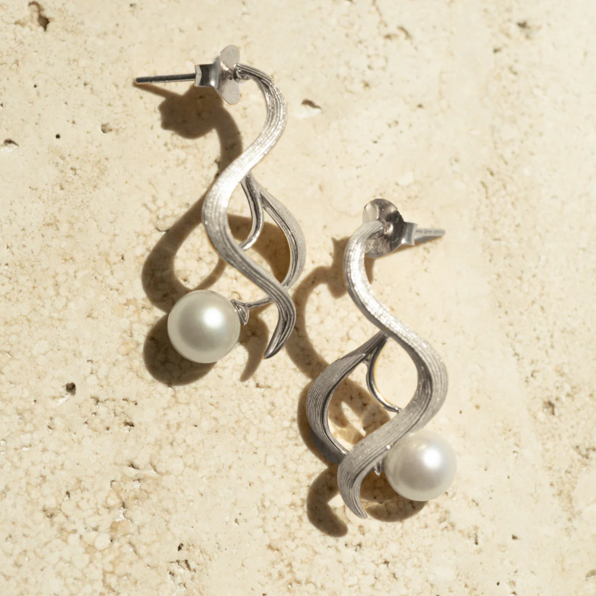 Hawkesbury Stud Earrings Australian Akoya Broken Bay 6.5mm AA Sterling Silver - Image 3