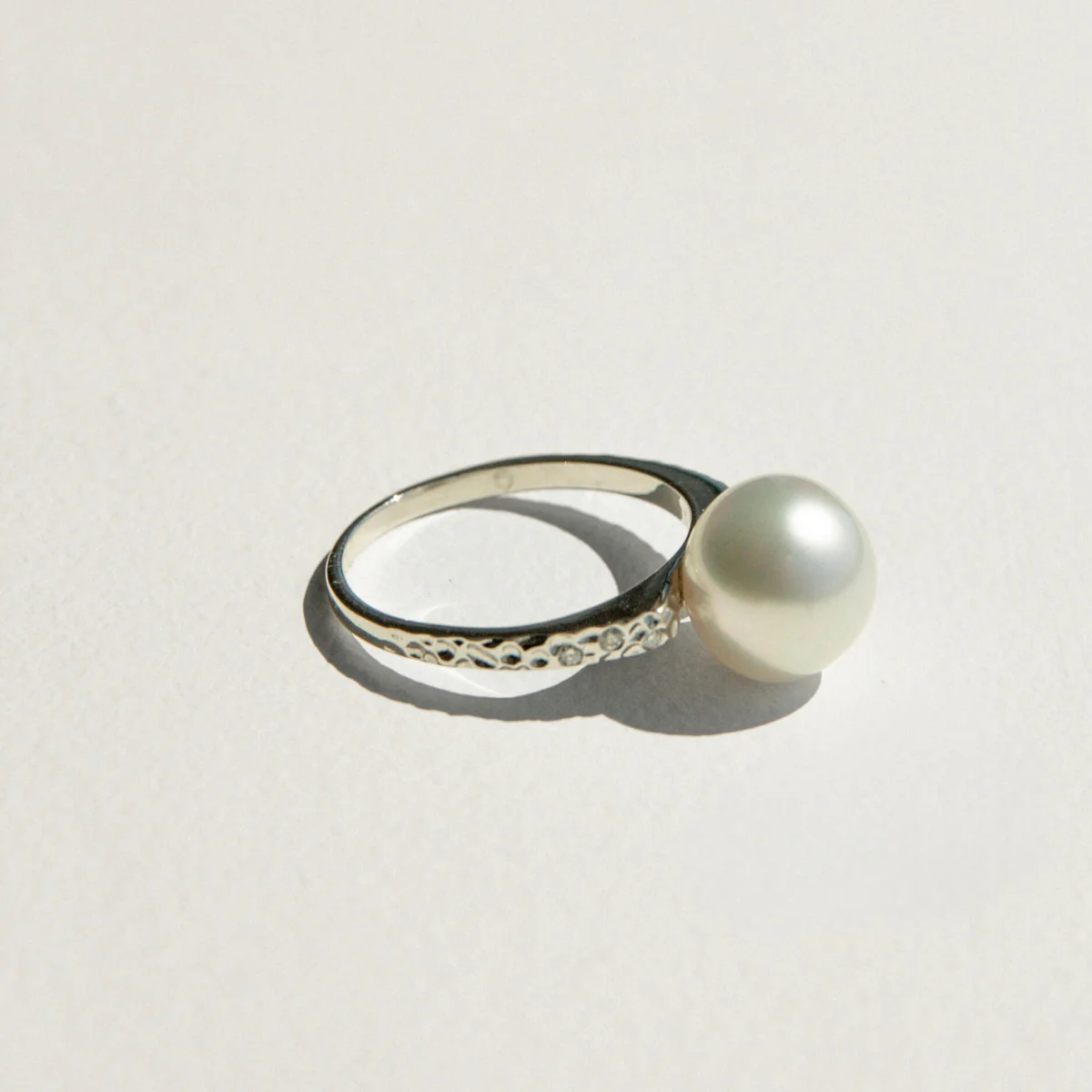 Impressions Petite Diamond Ring Australian South Sea Cygnet Bay Button 11.5mm A2+ Diamonds 6=0.06ct H/SI #T 18ct White Gold - Image 3