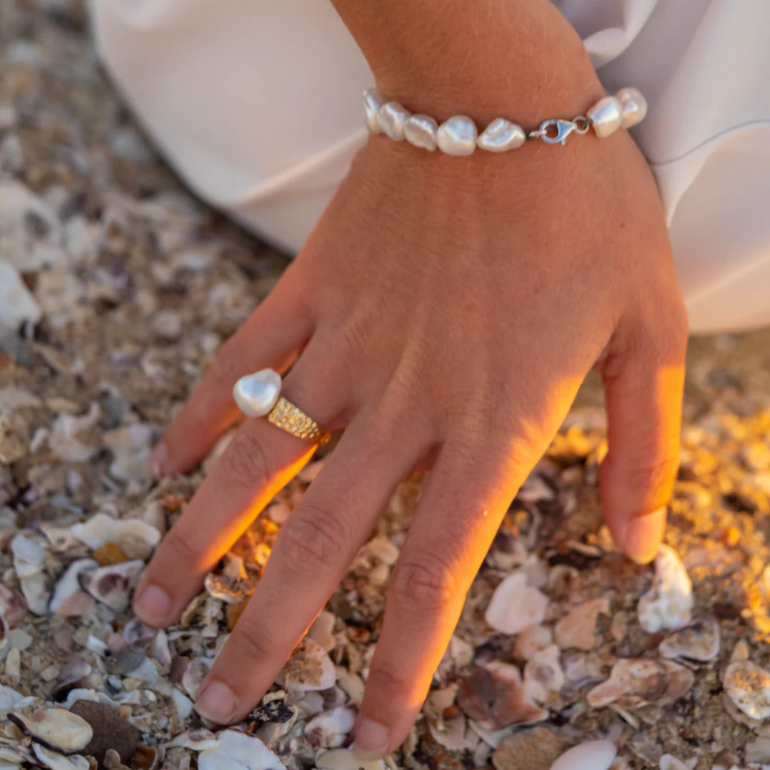 Impressions Wide Ring Australian South Sea Cygnet Bay Keshi 11mm A - Image 3