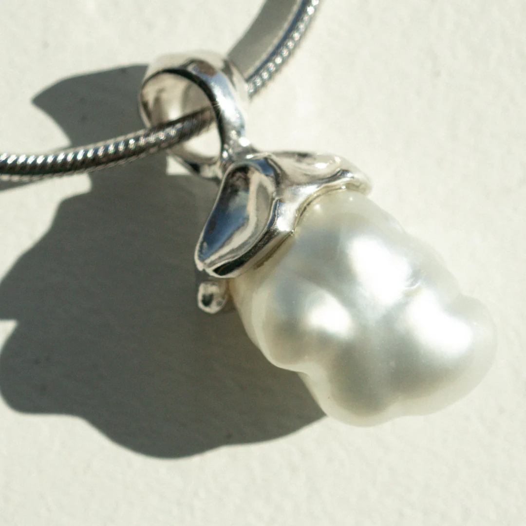 Keepsake Pendant Australian South Sea Cygnet Bay Keshi 14mm A Champagne 18ct White Gold - Image 3