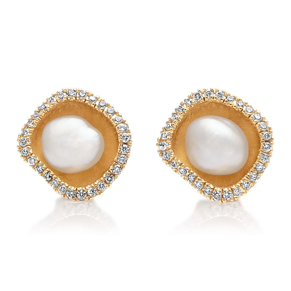 Kimberley Lily Studs Australian South Sea Cygnet Bay Keshi 5-8mm A Diamonds 58=0.24ct H/SI - Image 4
