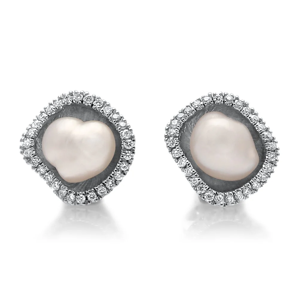 Kimberley Lily Studs Australian South Sea Cygnet Bay Keshi 5-8mm A Diamonds 58=0.24ct H/SI - Image 5