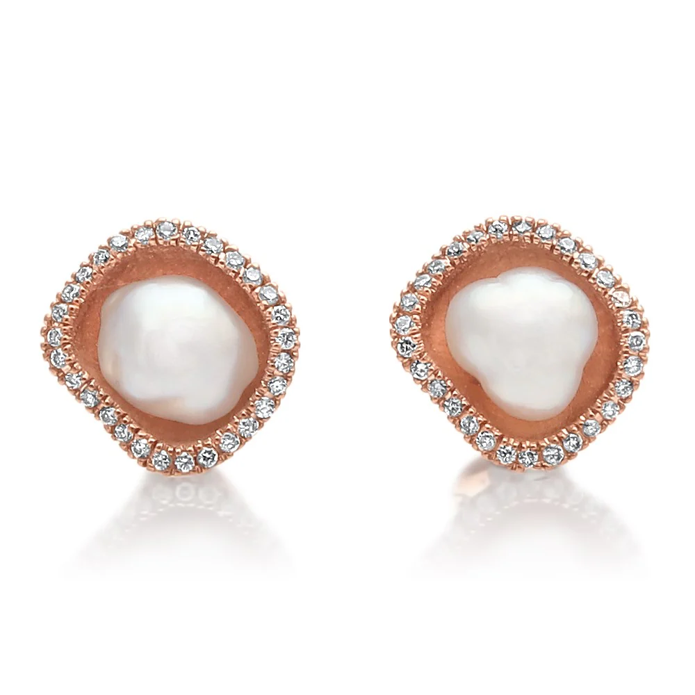 Kimberley Lily Studs Australian South Sea Cygnet Bay Keshi 5-8mm A Diamonds 58=0.24ct H/SI - Image 6