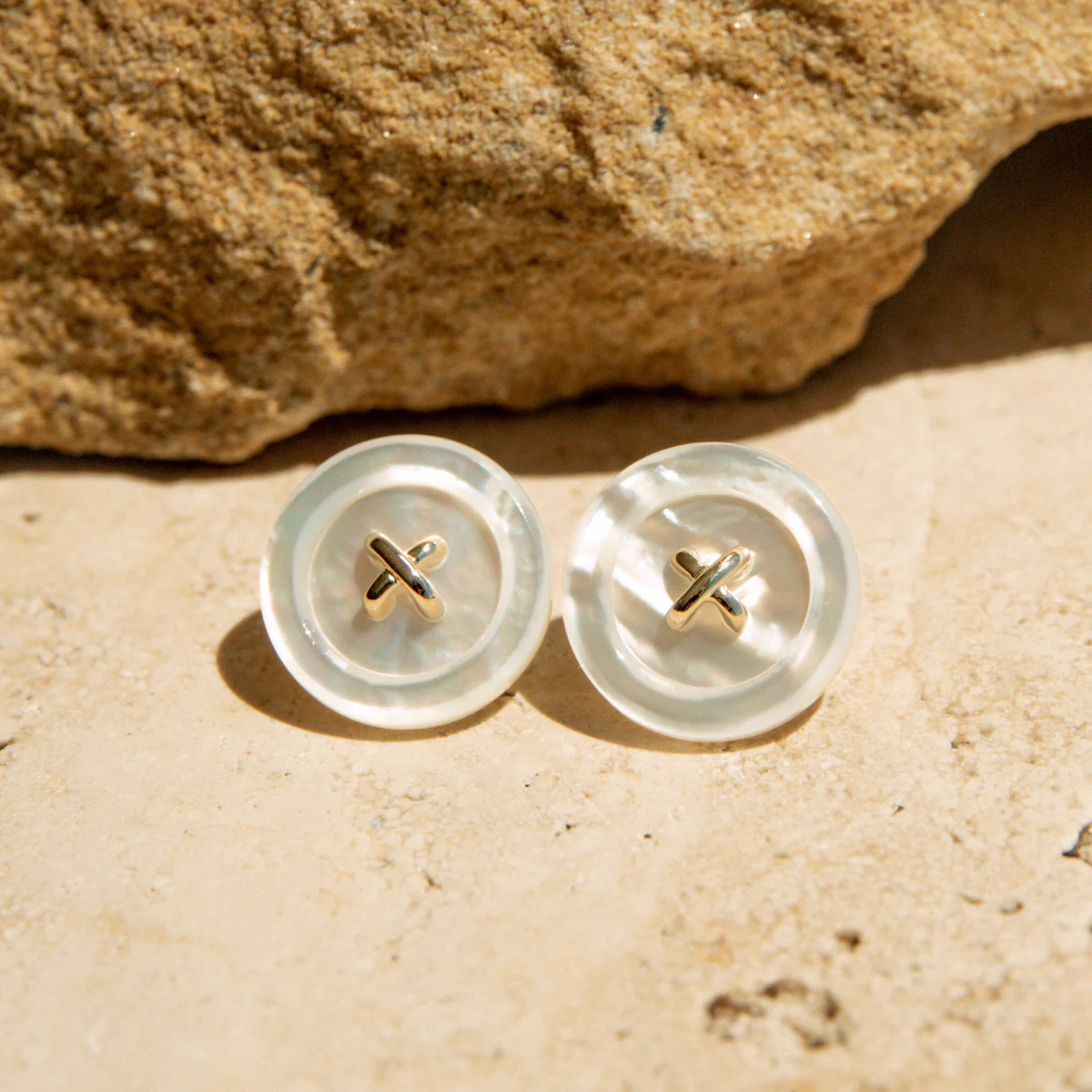 Large Button Mother of Pearl Studs - Image 3