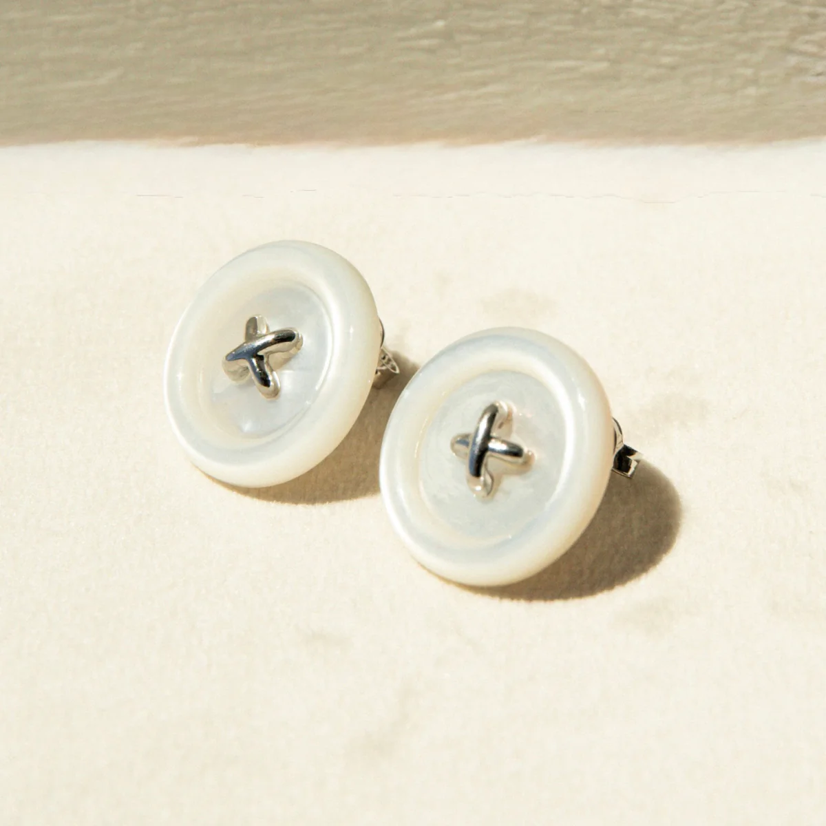 Large Button Mother of Pearl Studs - Image 4