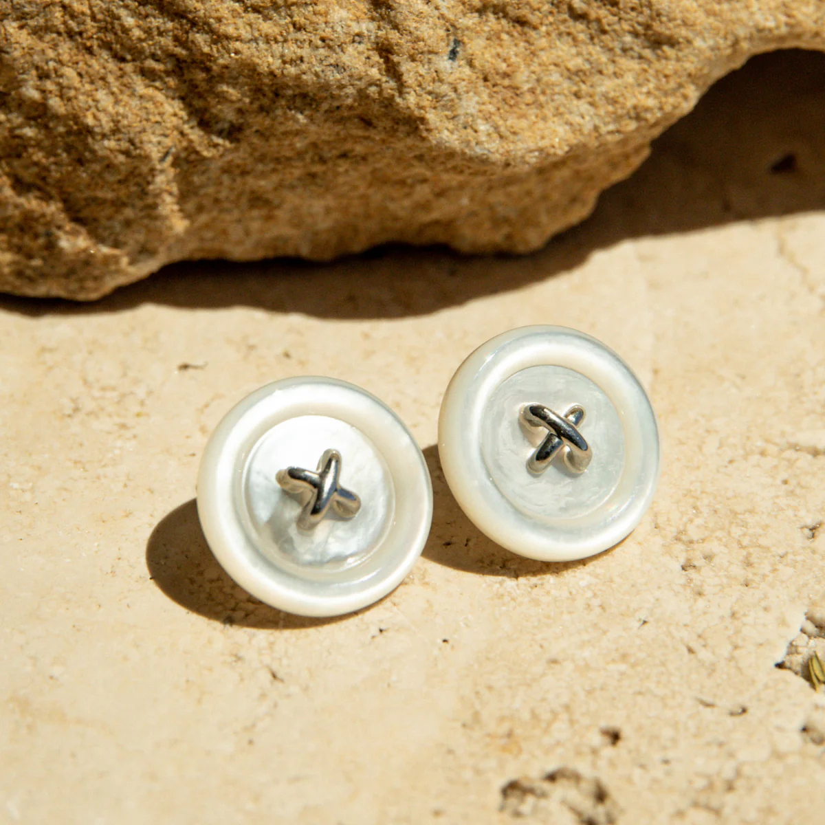 Large Button Mother of Pearl Studs - Image 5