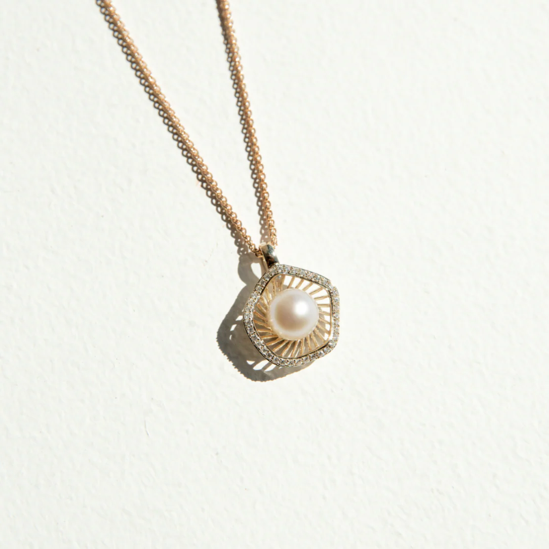 Mangrove Lily Pendant Australian Akoya Broken Bay 7mm AAA Diamonds 38=0.16ct H/SI - Image 4