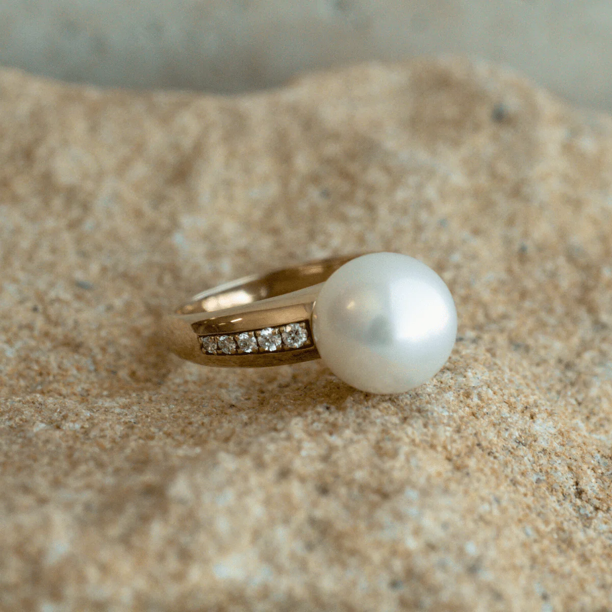 Mojo Diamond Ring Australian South Sea Cygnet Bay Round 12.5mm A2 Diamonds 10=0.30ct H/SI #Q 9ct Yellow Gold - Image 3