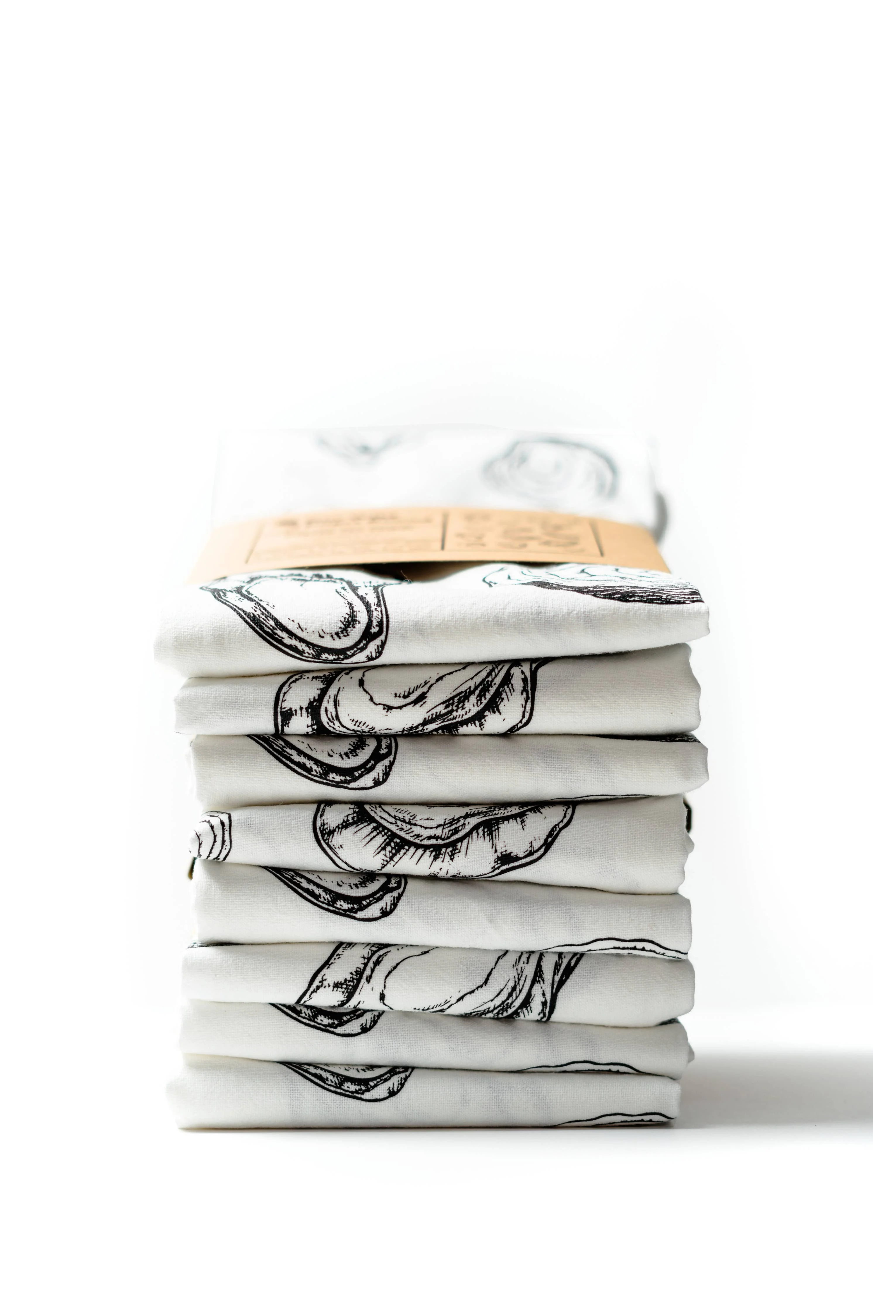 Oyster Printed 100% Cotton Kitchen Tea Towel - Image 2