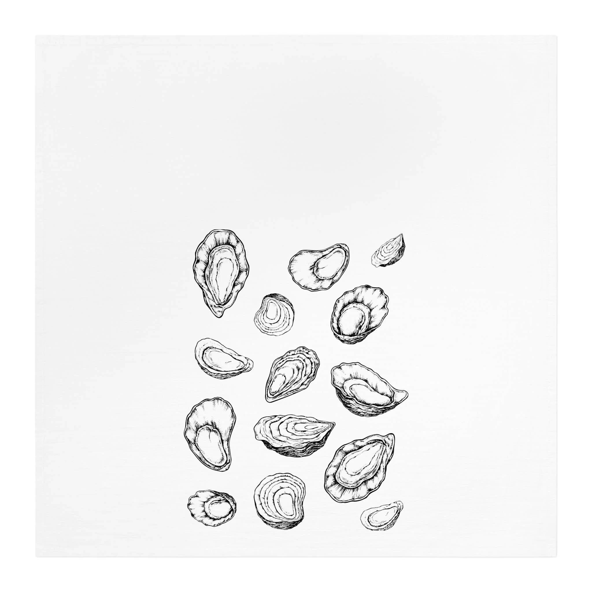 Oyster Printed 100% Cotton Kitchen Tea Towel - Image 4