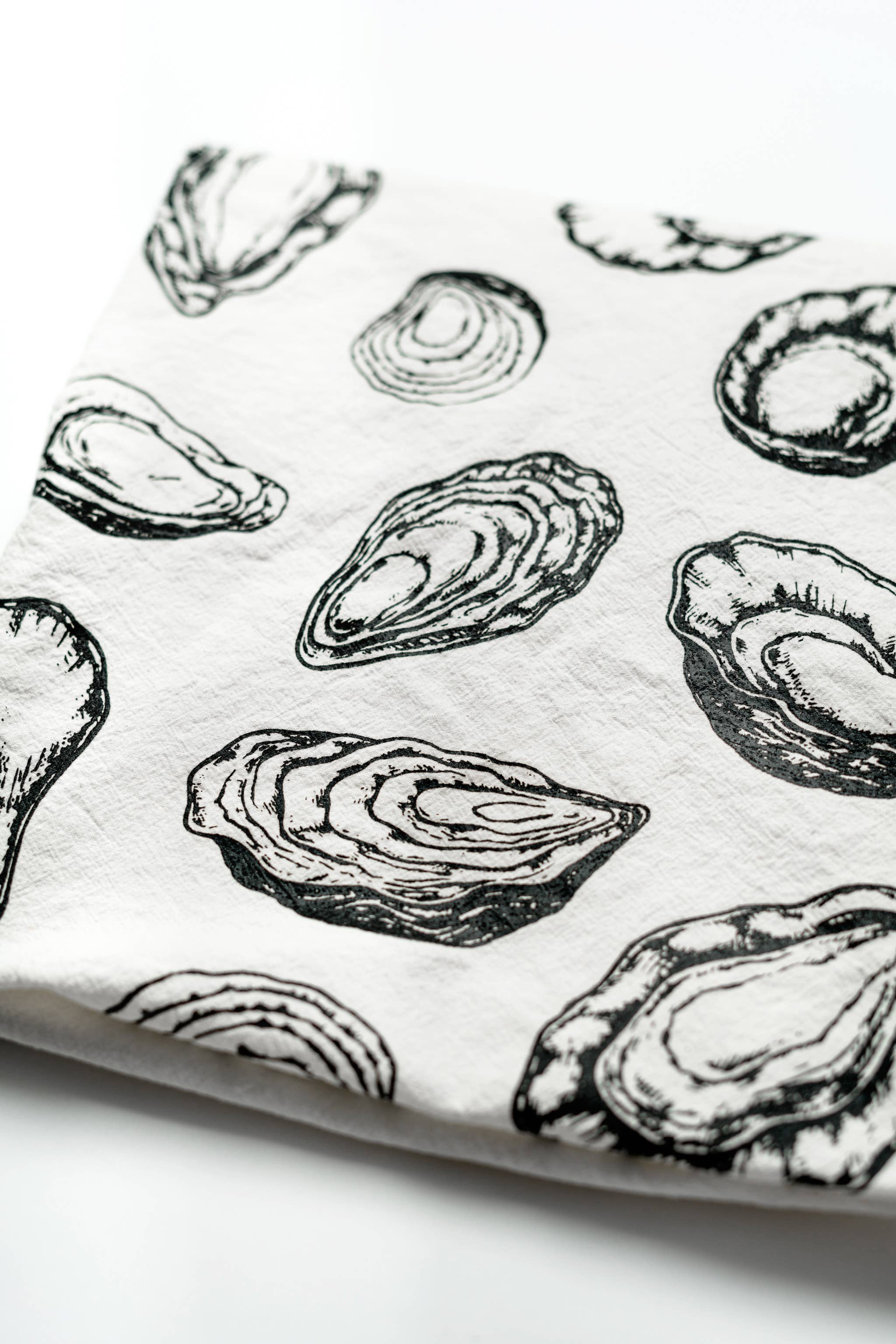 Oyster Printed 100% Cotton Kitchen Tea Towel - Image 5