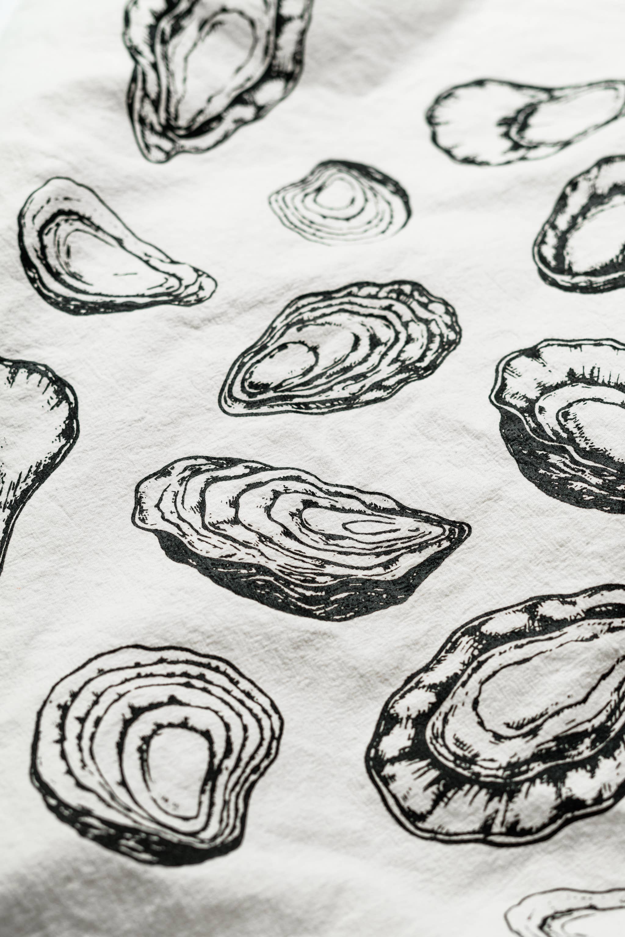 Oyster Printed 100% Cotton Kitchen Tea Towel - Image 7