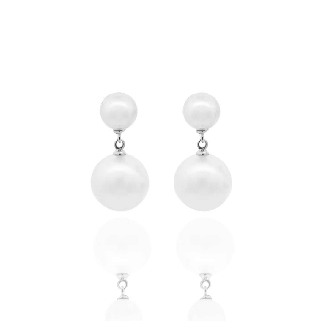Provenance Earrings Short Australian South Sea Cygnet Bay 2 X Round 11.5mm A3 & Australian Akoya Broken Bay 2 X 7mm AAA - Image 4