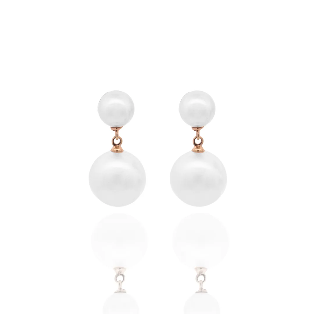 Provenance Earrings Short Australian South Sea Cygnet Bay 2 X Round 11.5mm A3 & Australian Akoya Broken Bay 2 X 7mm AAA - Image 5