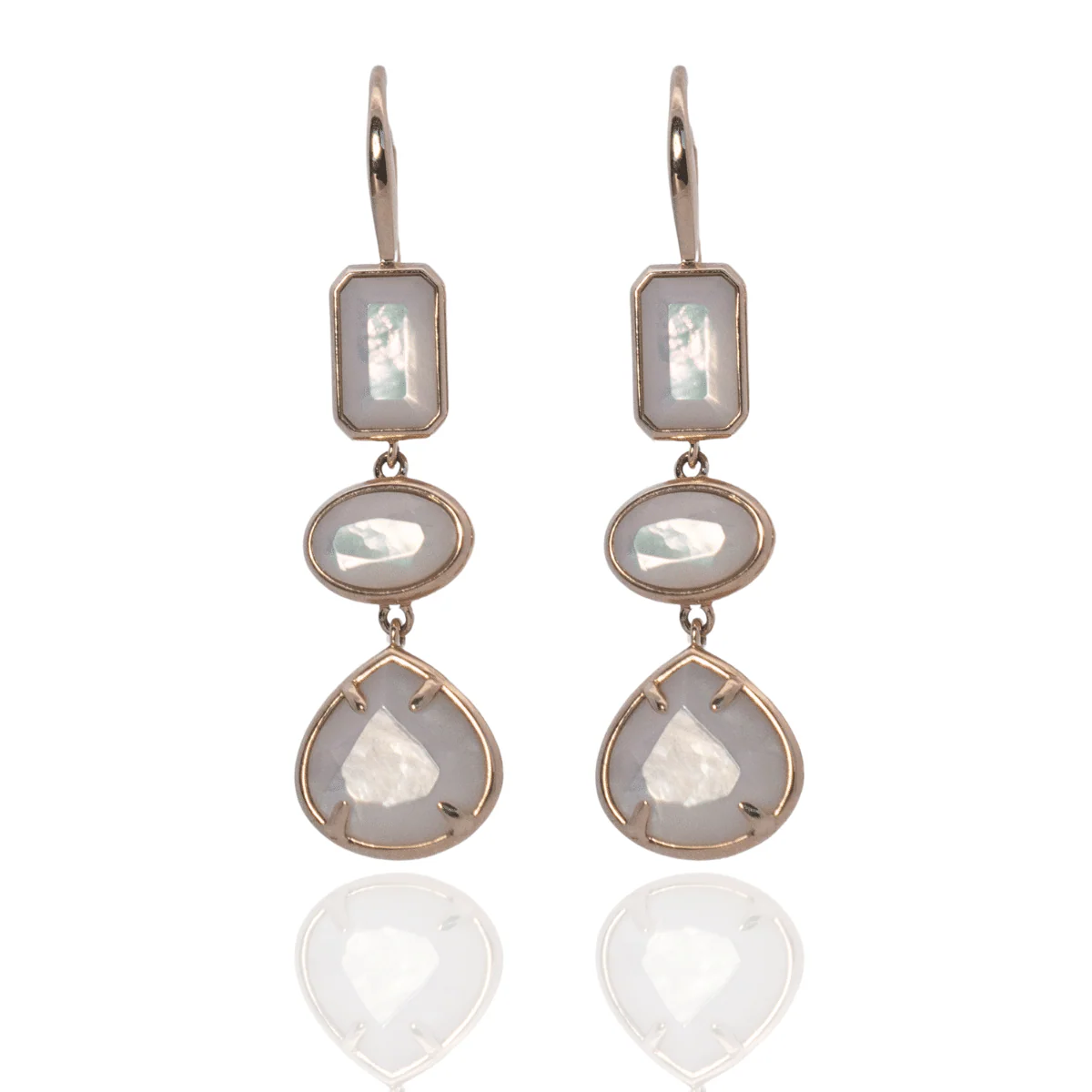 Radiance Mother Of Pearl Medley Drop Hooks 9ct Yellow Gold - Image 5