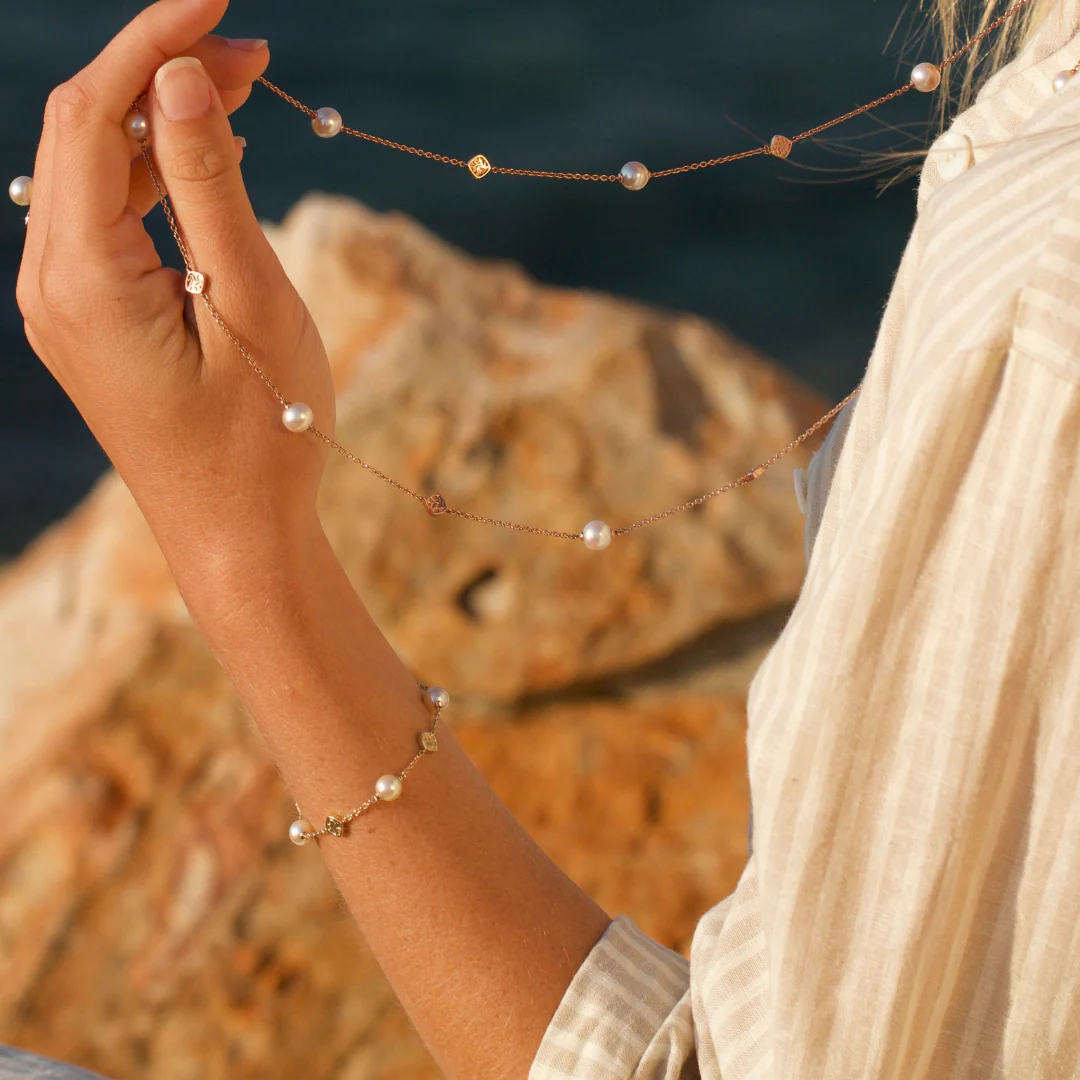 Seagrass Bracelet Australian Akoya Broken Bay 6.5mm AAA - Image 3
