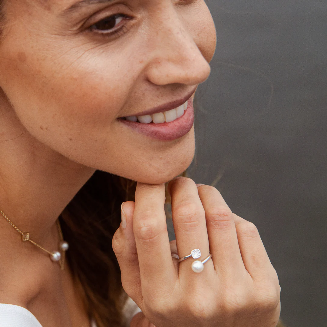 Seagrass Ring Australian Akoya Broken Bay 7.5mm AAA - Image 3