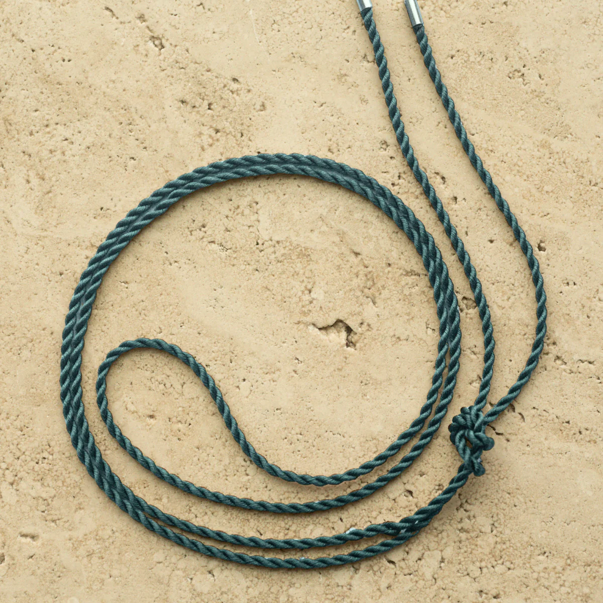 Silk Black Cord Necklace 2mm 100cm Stainless Steel - White Colour - Image 10