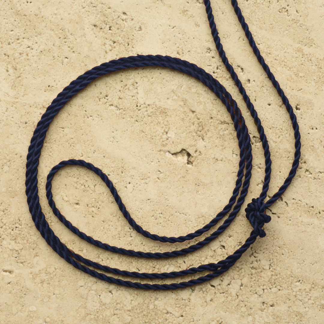Silk Black Cord Necklace 2mm 100cm Stainless Steel - White Colour - Image 5