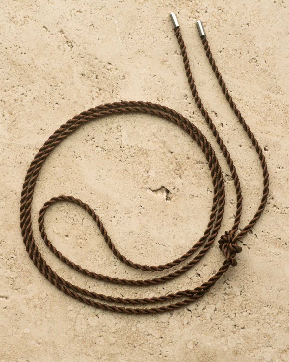 Silk Black Cord Necklace 2mm 100cm Stainless Steel - White Colour - Image 7