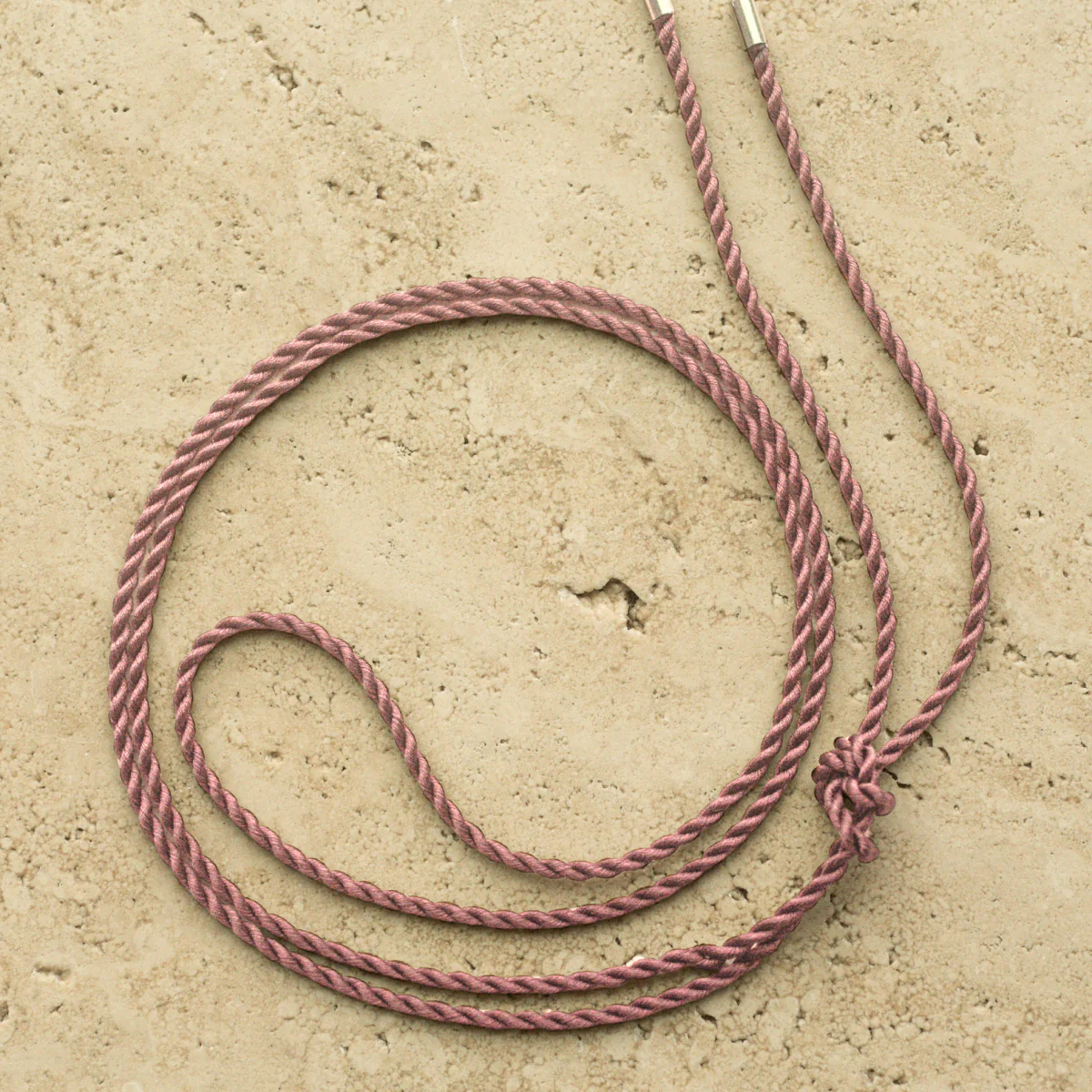 Silk Black Cord Necklace 2mm 100cm Stainless Steel - White Colour - Image 8