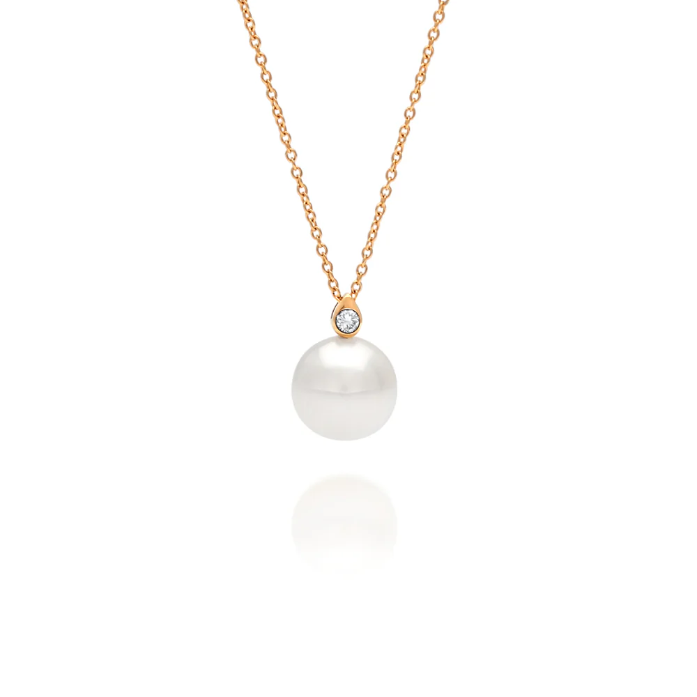 Simplicity Pendant Australian South Sea Cygnet Bay Round 12mm A2+ Diamond 0.15ct H/SI 18ct Yellow Gold - Image 3