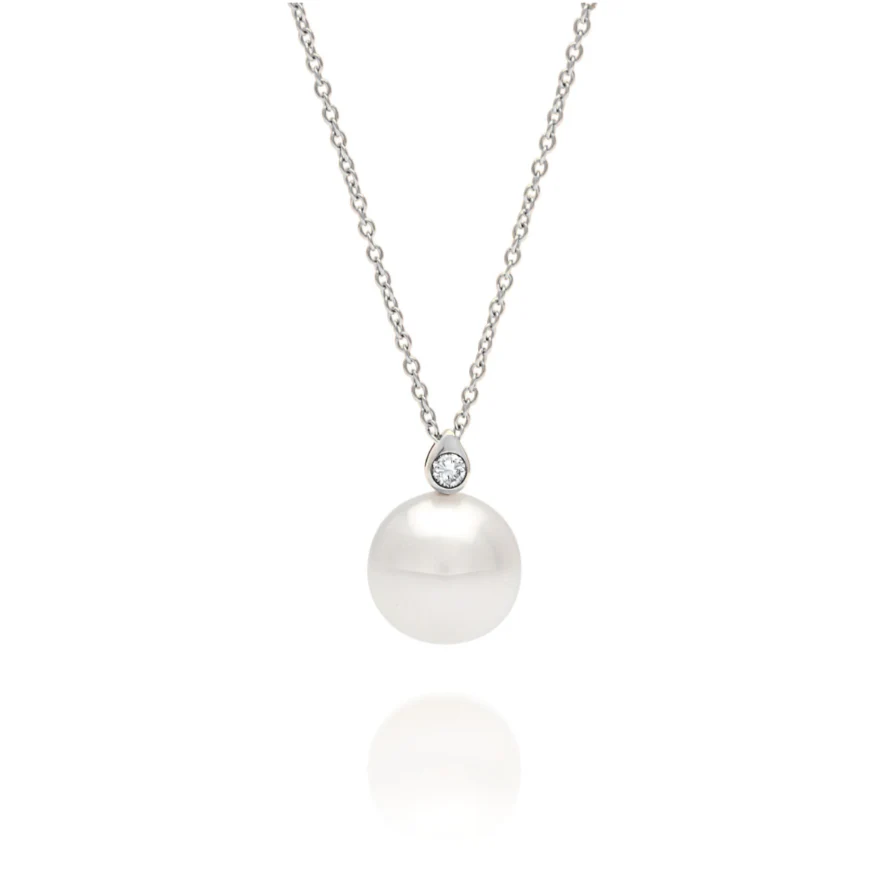 Simplicity Pendant Australian South Sea Cygnet Bay Round 12mm A2+ Diamond 0.15ct H/SI 18ct Yellow Gold - Image 4