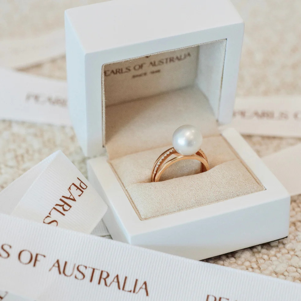 Eternal Ring Australian South Sea Cygnet Bay Round 11mm A2+ Diamonds 18=0.09ct H/SI #M - Image 4