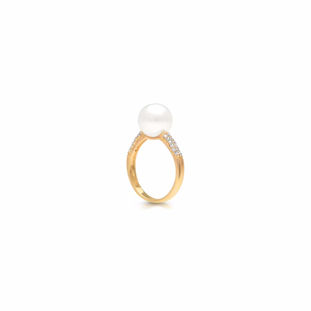 Stella Petite Ring Australian South Sea Cygnet Bay Round 11mm A2+ Diamonds 36=0.33ct H/SI #M 18ct Yellow Gold - Image 4