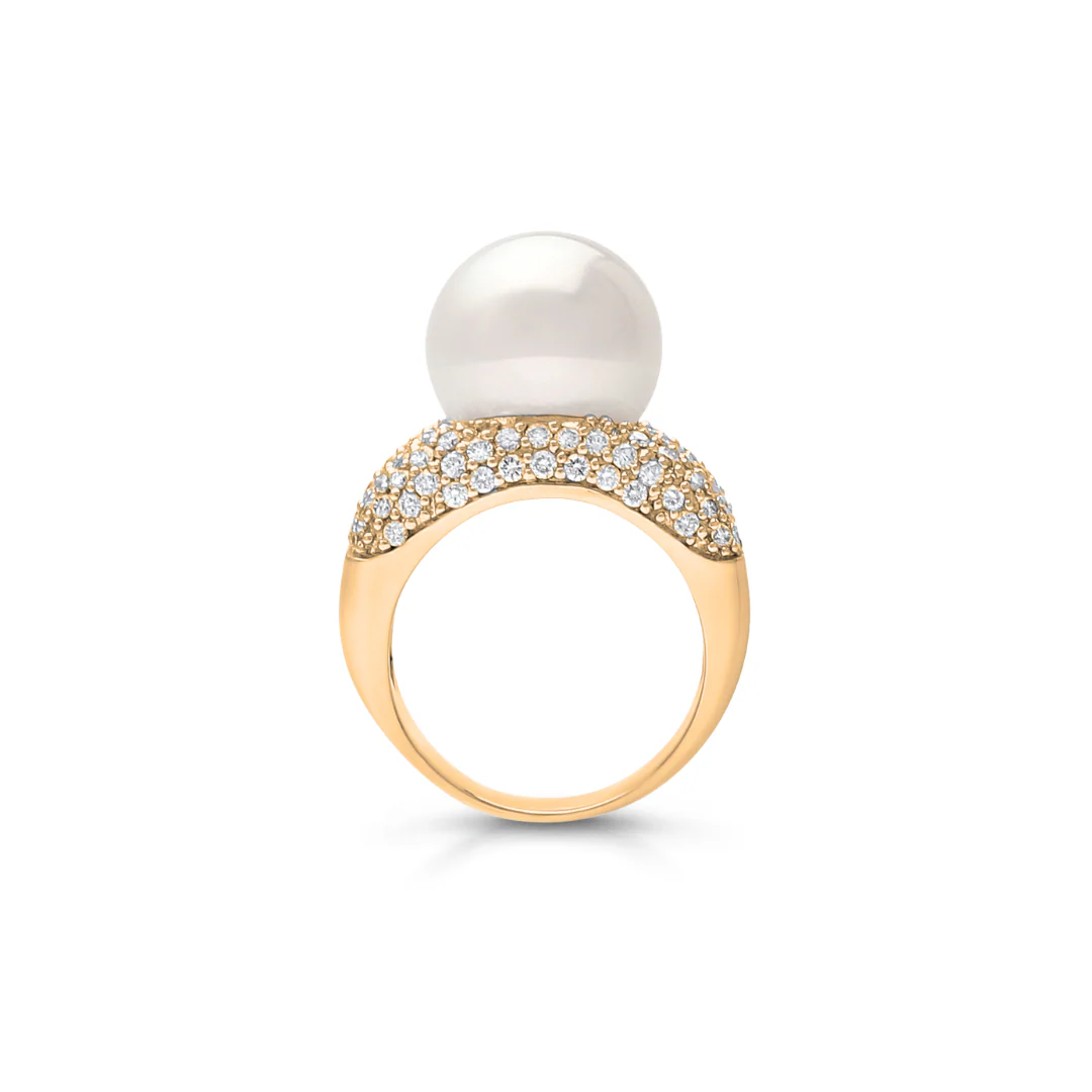 Stella Ring Australian South Sea Cygnet Bay Round 14mm A2 Diamonds 115=1.72ct H/SI #N - Image 5