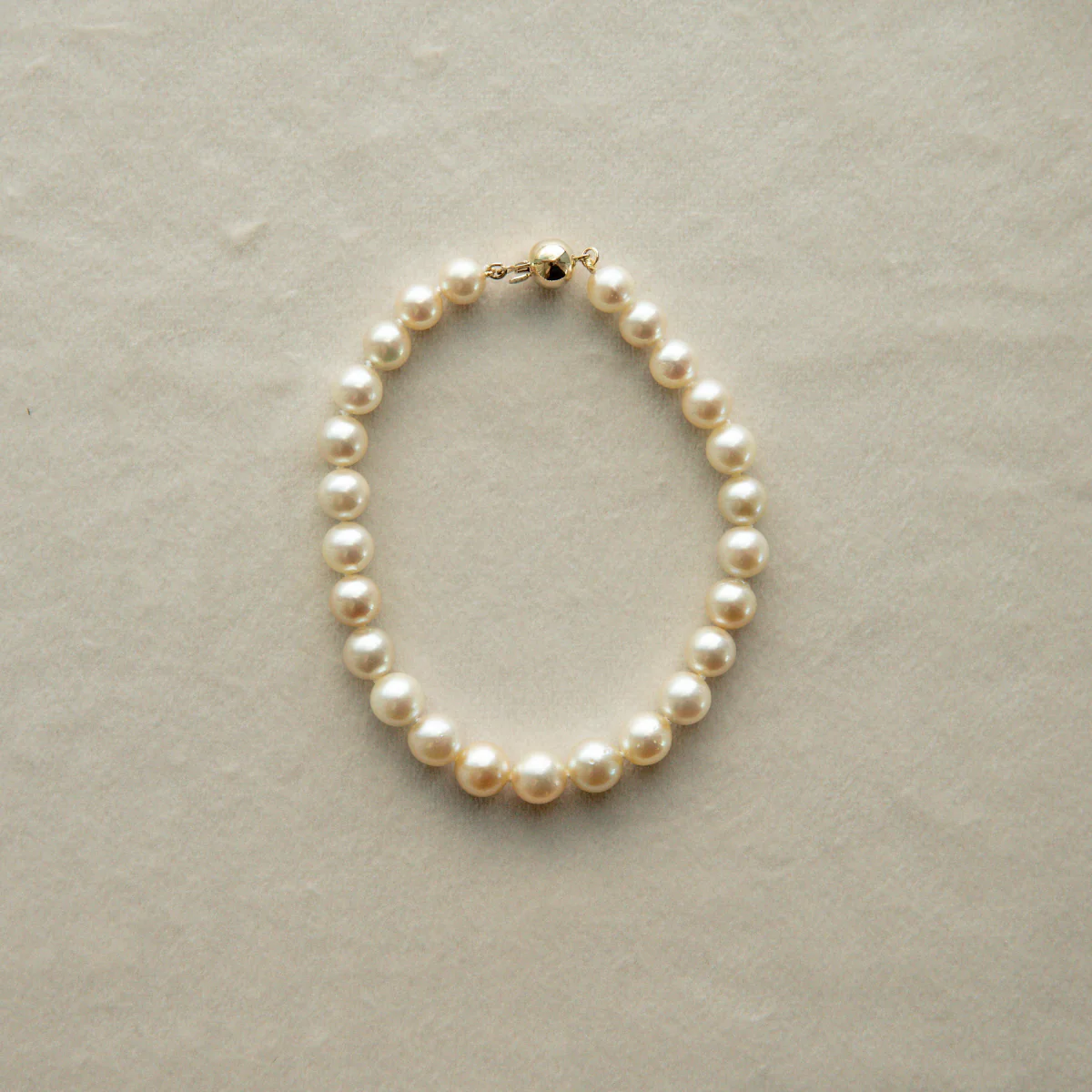 Strand Bracelet Australian Akoya Broken Bay 6.5-7.5mm AAA/AA 25pc 9ct Yellow Gold - Image 3
