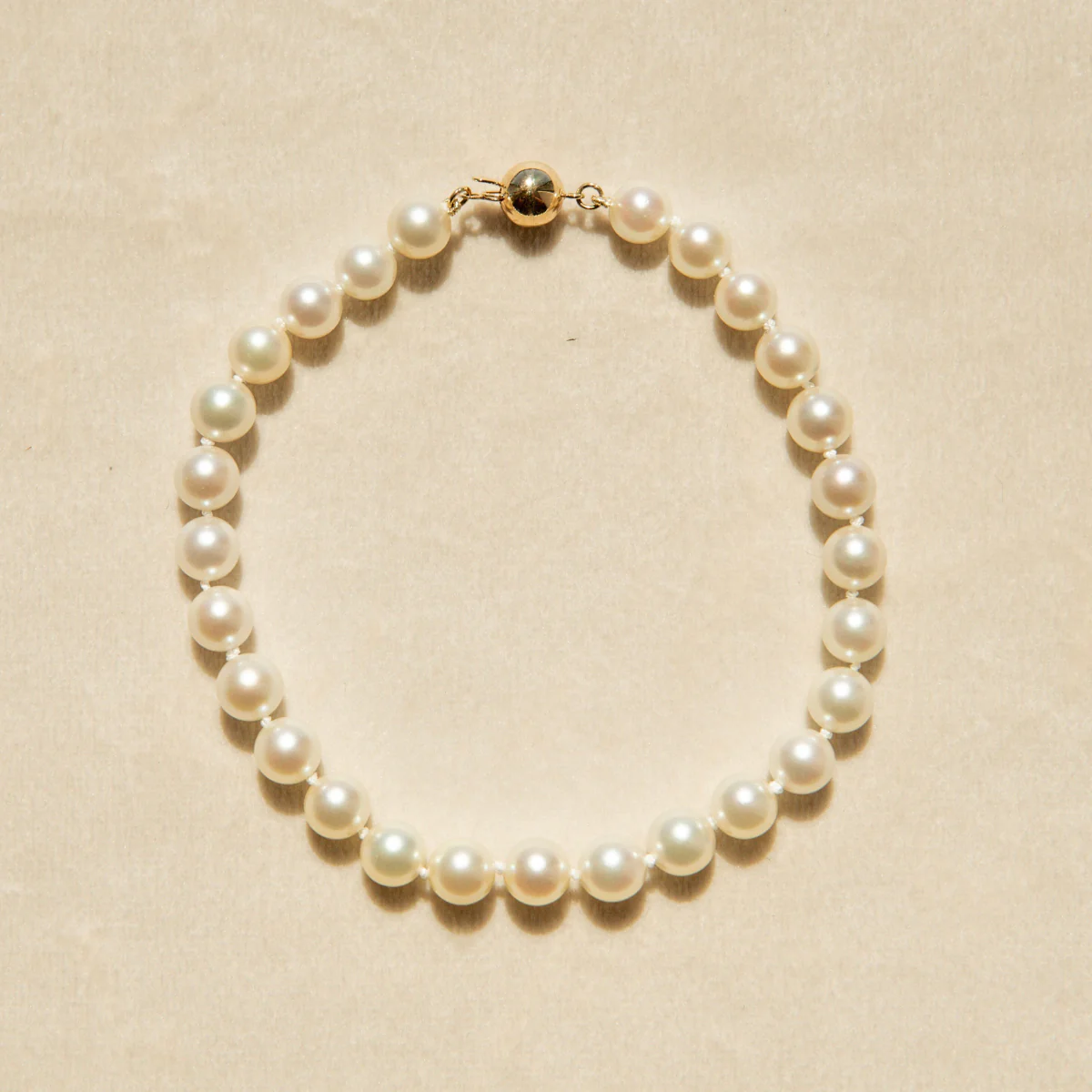 Strand Bracelet Australian Akoya Broken Bay 6.5mm AAA 27pc 18ct Yellow Gold 21cm - Image 3
