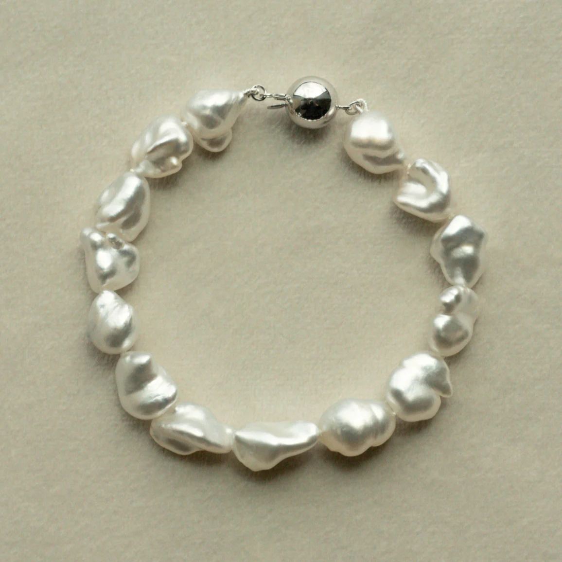 Strand Bracelet Australian South Sea Cygnet Bay Keshi 9mm A 14pc 18ct White Gold - Image 3