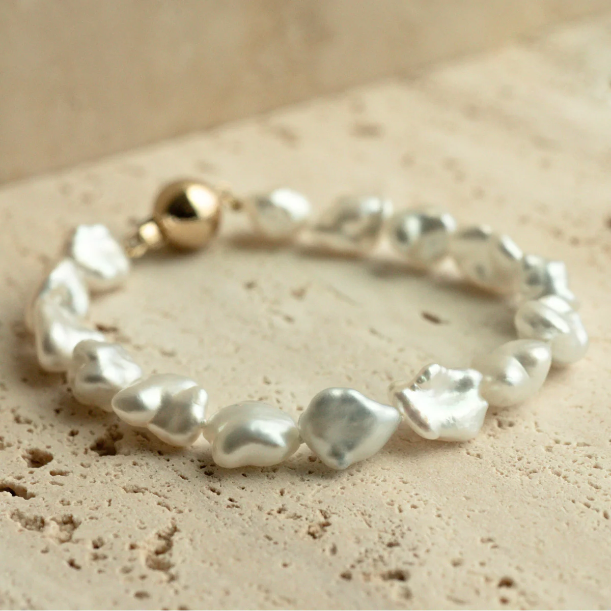 Strand Bracelet Australian South Sea Cygnet Bay Keshi 9mm A 15pc 18ct Yellow Gold - Image 3
