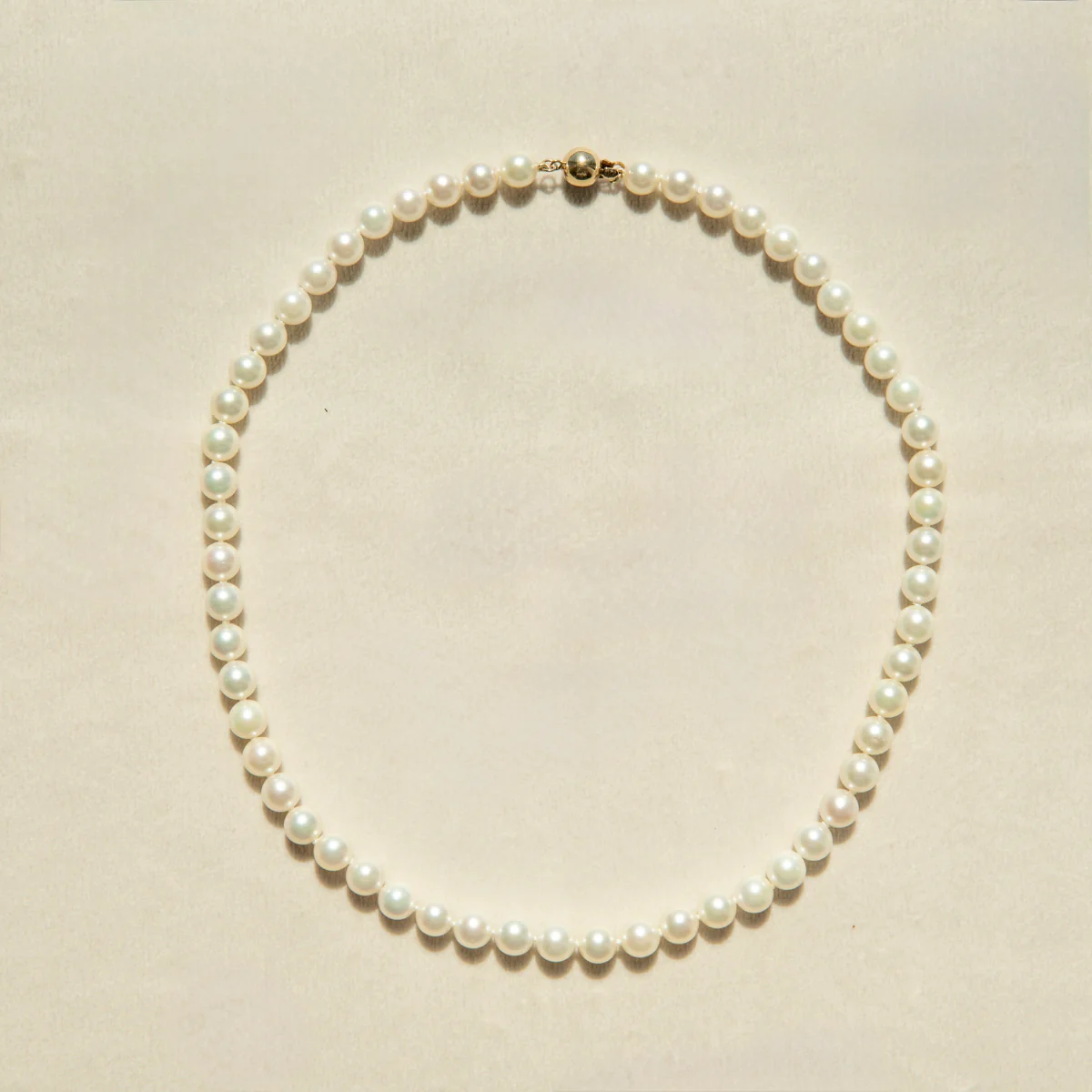 Strand Necklace Australian Akoya Broken Bay 6.5mm AAA 57pc 9ct Yellow Gold 40cm - Image 2